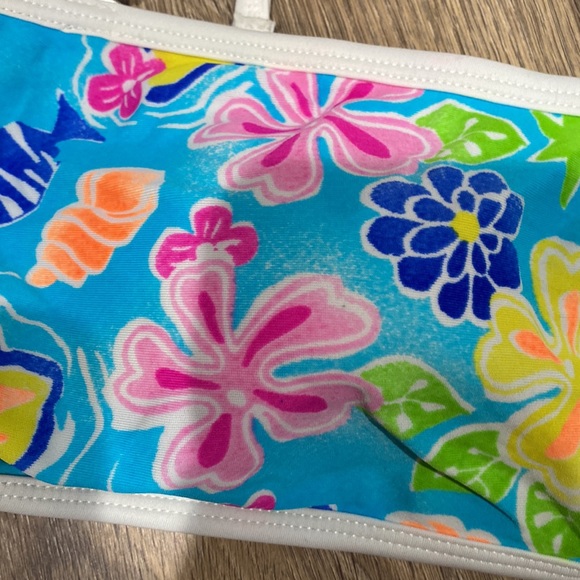 💜 FREE w/ PURCHASE 💜 Carolina Blues Vintage Y2K Tropical Bathing Suit Top 🍬 - Picture 2 of 5